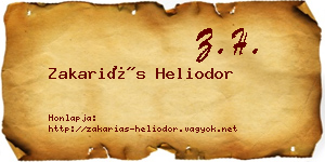 Zakariás Heliodor névjegykártya